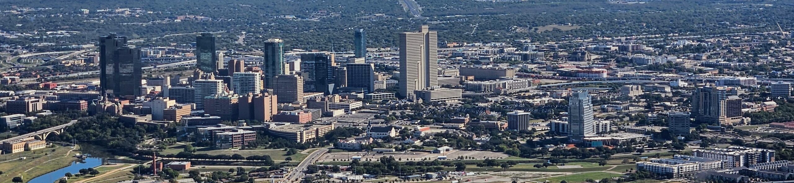 Panoramic view of the Fort Worth skyline in Texas